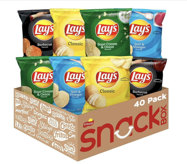 Lay's Potato Chips, 4 Flavor Variety Pack, 1 oz Single Serve Bags, (40 Pack)